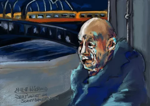 Der Pianist am Schiffbauerdamm