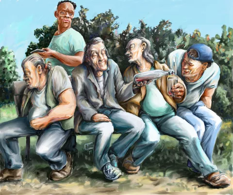 Im Deutschland-Park: Bank der Gerechten